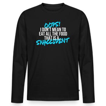 Essen - Männer Premium Bio Langarmshirt - Schwarz - Vorne - Nico (187cm)