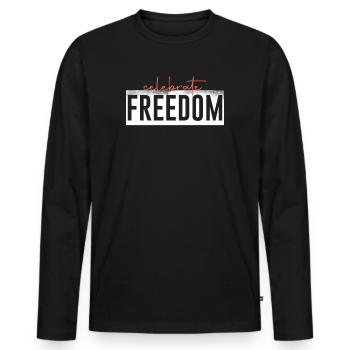 Frieden - Männer Premium Bio Langarmshirt - Schwarz - Vorne - Nico (187cm)