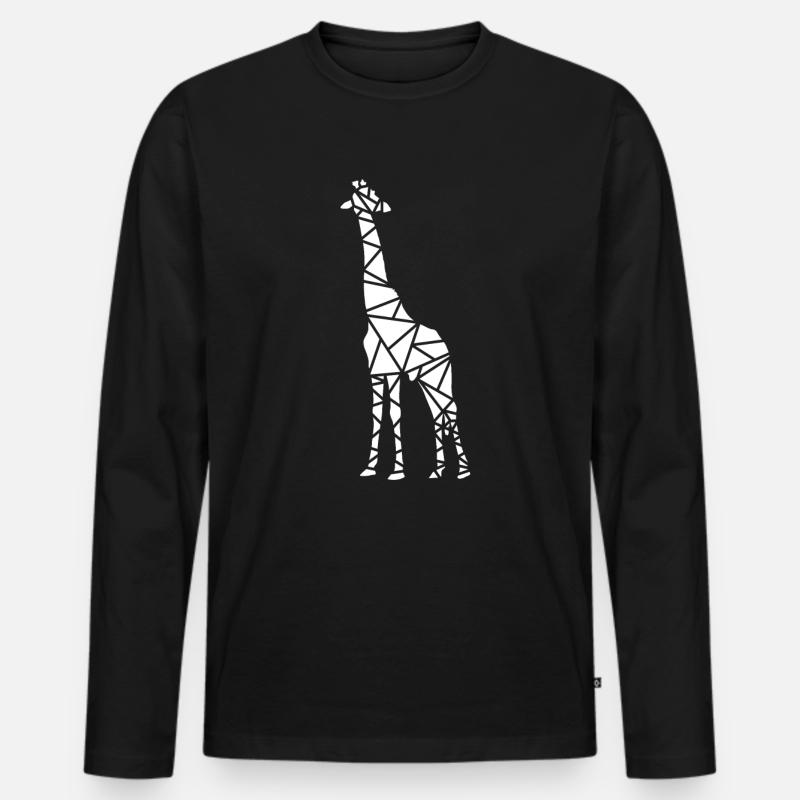 Giraffe - Männer Premium Bio Langarmshirt - Schwarz
