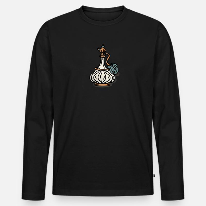 Parfüm - Männer Premium Bio Langarmshirt - Schwarz
