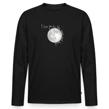 vers la lune et retour - T-shirt manches longues Premium bio Homme - noir - Devant - Nico (187cm)