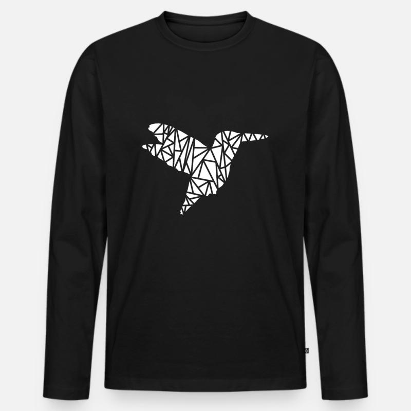 Fliegender Specht - Männer Premium Bio Langarmshirt - Schwarz