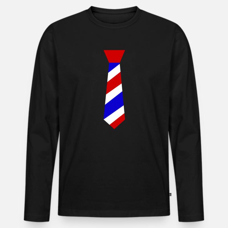 Barber Pole Krawatte - Männer Premium Bio Langarmshirt - Schwarz