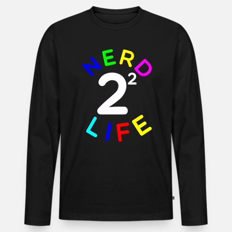 Nerd Math Life - Männer Premium Bio Langarmshirt - Schwarz