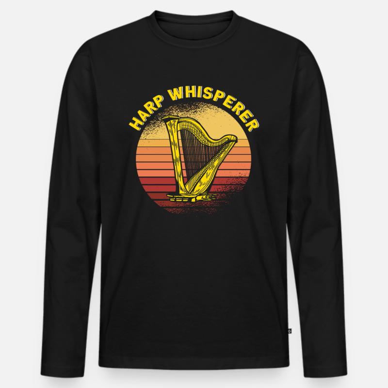 Harfenist Harfenflüsterer Geschenk - Männer Premium Bio Langarmshirt - Schwarz