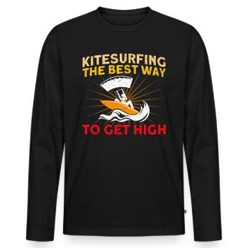 Kiteboarder Kitesurfer Kiten Kiteboard Cadeau - T-shirt manches longues Premium bio Homme - noir - Devant - Nico (187cm)