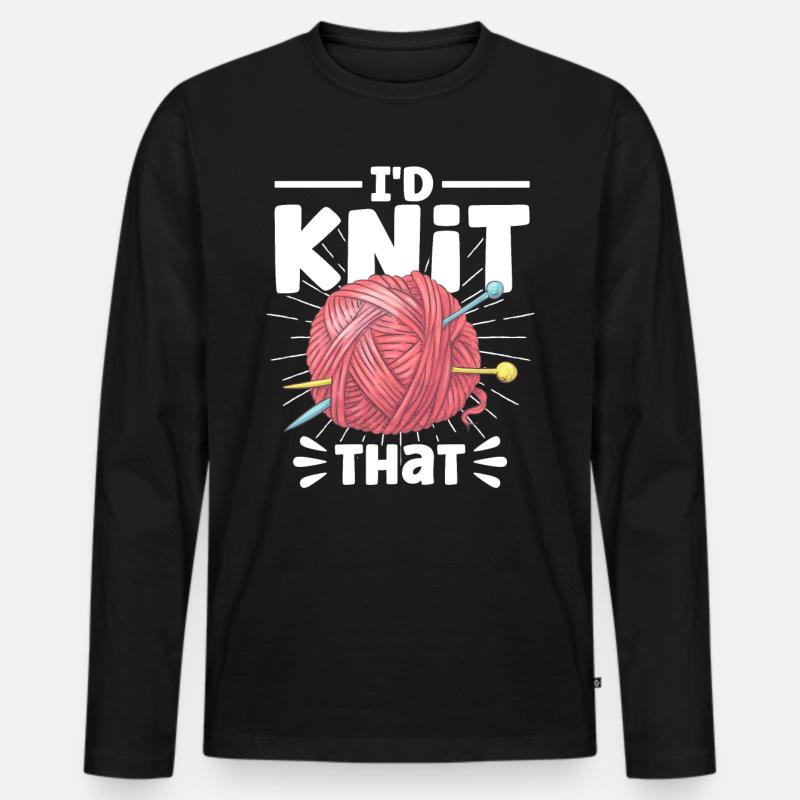 Stricken Stoff Stricken Stricken Geschenk - Männer Premium Bio Langarmshirt - Schwarz