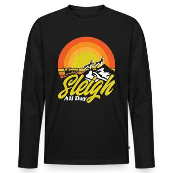 Sled Dog Racing Sledding Dog Sleds - Men's Premium Organic Long Sleeve Shirt - black - Front - Nico (187cm)