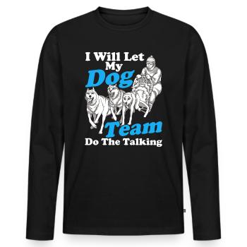 Dog sledding Sledding Dog sledding - Men's Premium Organic Long Sleeve Shirt - black - Front - Nico (187cm)