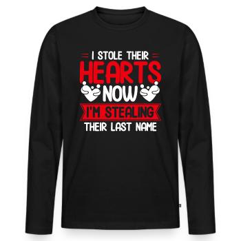 Foster Parents Adoption Adoptive Parents Gift - Men's Premium Organic Long Sleeve Shirt - black - Front - Nico (187cm)