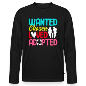 Adoption von Kindern Adoption Pflegeeltern - Männer Premium Bio Langarmshirt - Schwarz - Vorne - Nico (187cm)
