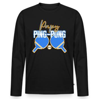 Ping Pong Ball Player Table Tennis Paddle Gift - T-shirt manches longues Premium bio Homme - noir - Devant - Nico (187cm)