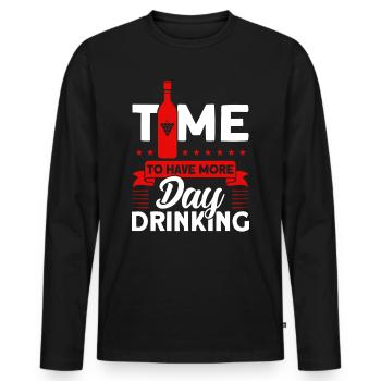 Cadeau de fête de la fête de la fête des verres à vin - T-shirt manches longues Premium bio Homme - noir - Devant - Nico (187cm)