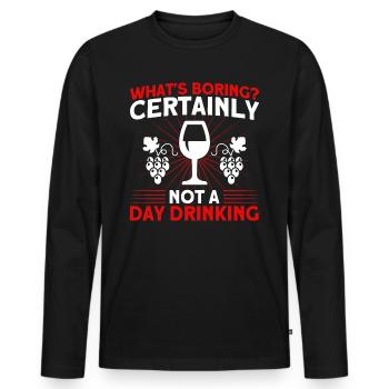 Day Drinking Party Party Beach Gift - Men's Premium Organic Long Sleeve Shirt - black - Front - Nico (187cm)