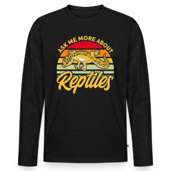 Reptiles Reptile Snake Gift - Men's Premium Organic Long Sleeve Shirt - black - Front - Nico (187cm)