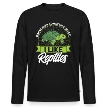 Reptile Lizards Reptile Lovers Gift - Men's Premium Organic Long Sleeve Shirt - black - Front - Nico (187cm)