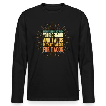 Sarcasm Sarcastic Irony Gift - Men's Premium Organic Long Sleeve Shirt - black - Front - Nico (187cm)