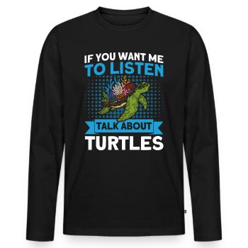 Sea turtle Sea turtles Turtles - Men's Premium Organic Long Sleeve Shirt - black - Front - Nico (187cm)