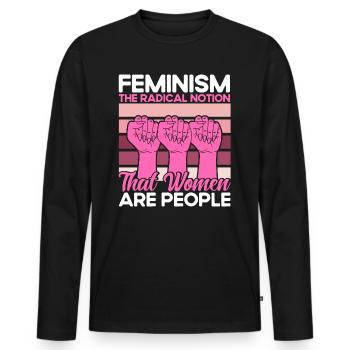 Autonomisation de l’égalité des sexes F - T-shirt manches longues Premium bio Homme - noir - Devant - Nico (187cm)