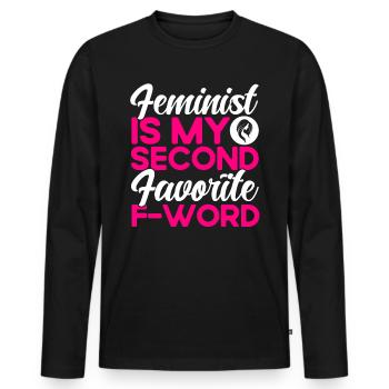 Égalité des sexes Égalité des sexes - T-shirt manches longues Premium bio Homme - noir - Devant - Nico (187cm)