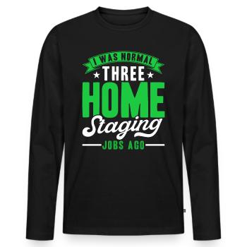 Haus Einrichtung Hausvorstellung Innenarchitekt Ge - Männer Premium Bio Langarmshirt - Schwarz - Vorne - Nico (187cm)