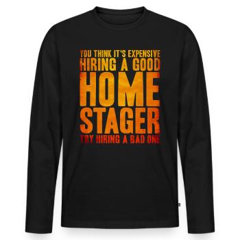 Innenarchitektin Hausvorstellung Haus Einrichtung - Männer Premium Bio Langarmshirt - Schwarz - Vorne - Nico (187cm)