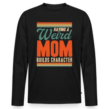 Irony Sarcastic Black Humor Gift - Men's Premium Organic Long Sleeve Shirt - black - Front - Nico (187cm)