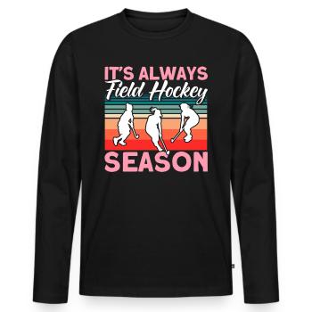 Field Hockey Indoor Field Hockey Field Hockey Players - Men's Premium Organic Long Sleeve Shirt - black - Front - Nico (187cm)