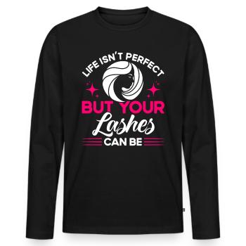 Kosmetik Kosmetiker Maskenbildner Geschenk - Männer Premium Bio Langarmshirt - Schwarz - Vorne - Nico (187cm)