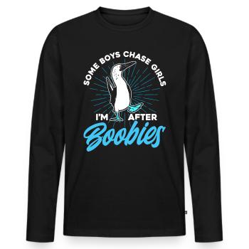 Vogelbeobachter Seevogel Tölpelvogel Geschenk - Männer Premium Bio Langarmshirt - Schwarz - Vorne - Nico (187cm)