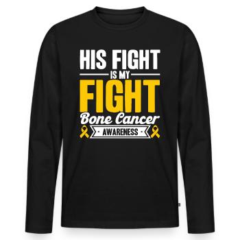 Bone Cancer Awareness Bone Cancer Support - Men's Premium Organic Long Sleeve Shirt - black - Front - Nico (187cm)
