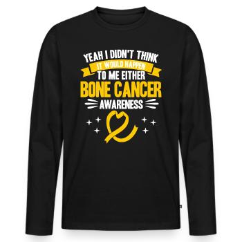 Bone Cancer Fighter Bone Cancer Awareness Knoc - Men's Premium Organic Long Sleeve Shirt - black - Front - Nico (187cm)