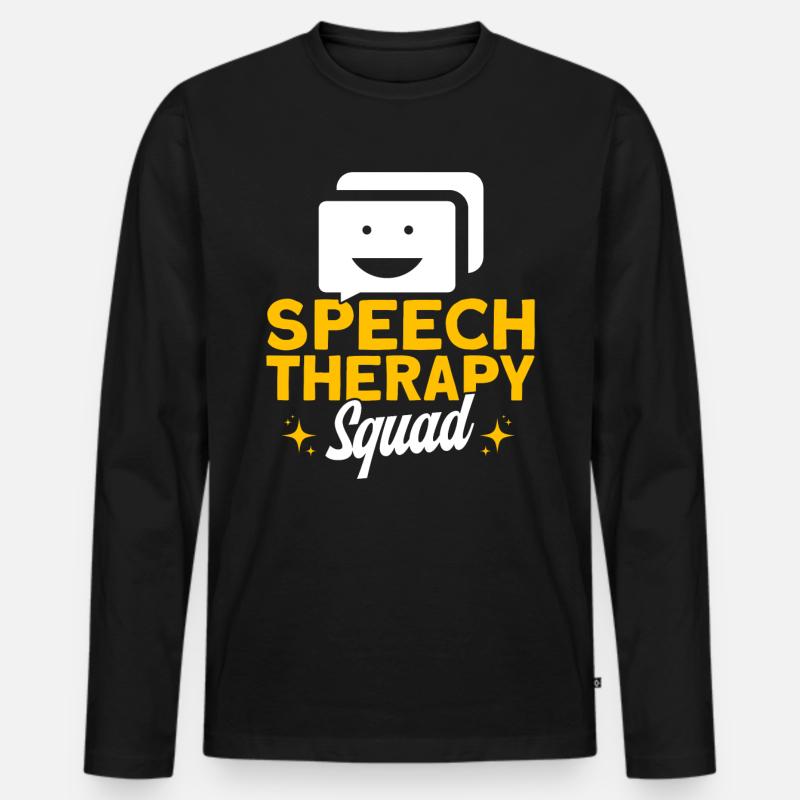 SLP Logopäde Therapie-Assistent Geschenk - Männer Premium Bio Langarmshirt - Schwarz