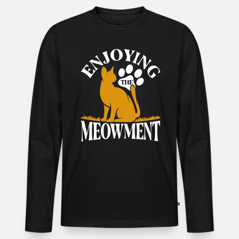 Katze Katzeneltern Katzen Sprüche Geschenk - Männer Premium Bio Langarmshirt - Schwarz