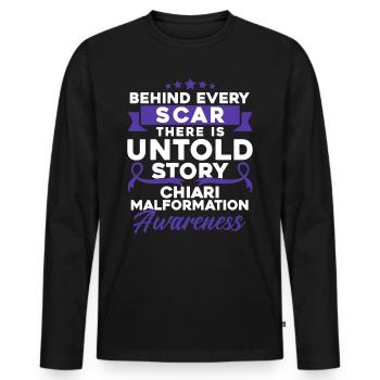 Chiari Malformation Fighter Chiari Malformation À propos - T-shirt manches longues Premium bio Homme - noir - Devant - Nico (187cm)