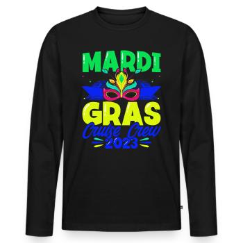 Mardi Gras Cruise Crew 2023 Mardi Gras Geschen - Men's Premium Organic Long Sleeve Shirt - black - Front - Nico (187cm)