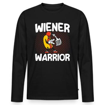 Saucisses Warrior Hot Dog Cadeau - T-shirt manches longues Premium bio Homme - noir - Devant - Nico (187cm)