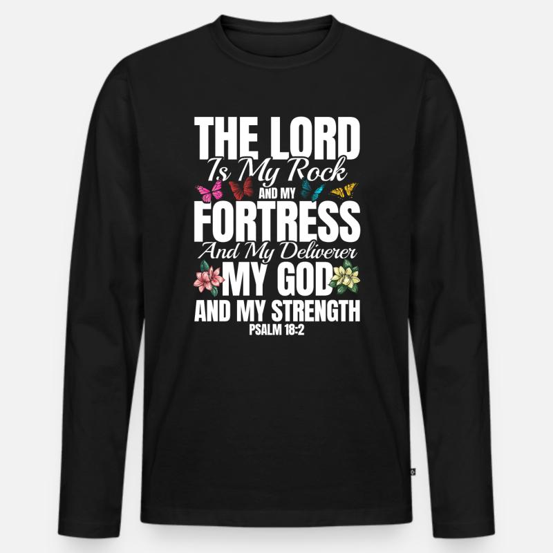 Religiös Inspirierend Bibelvers Geschenk - Männer Premium Bio Langarmshirt - Schwarz