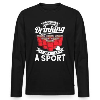 Beer Pong Champion Vous permet de boire comme un sport a - T-shirt manches longues Premium bio Homme - noir - Devant - Nico (187cm)