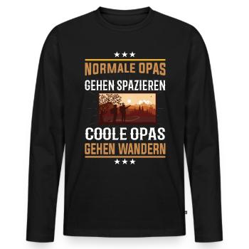Coole Opas gehen wandern - Männer Premium Bio Langarmshirt - Schwarz - Vorne - Nico (187cm)