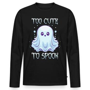 Chemise fantôme: Adorable t-shirt d’Halloween trop mignon pour être sp - T-shirt manches longues Premium bio Homme - noir - Devant - Nico (187cm)