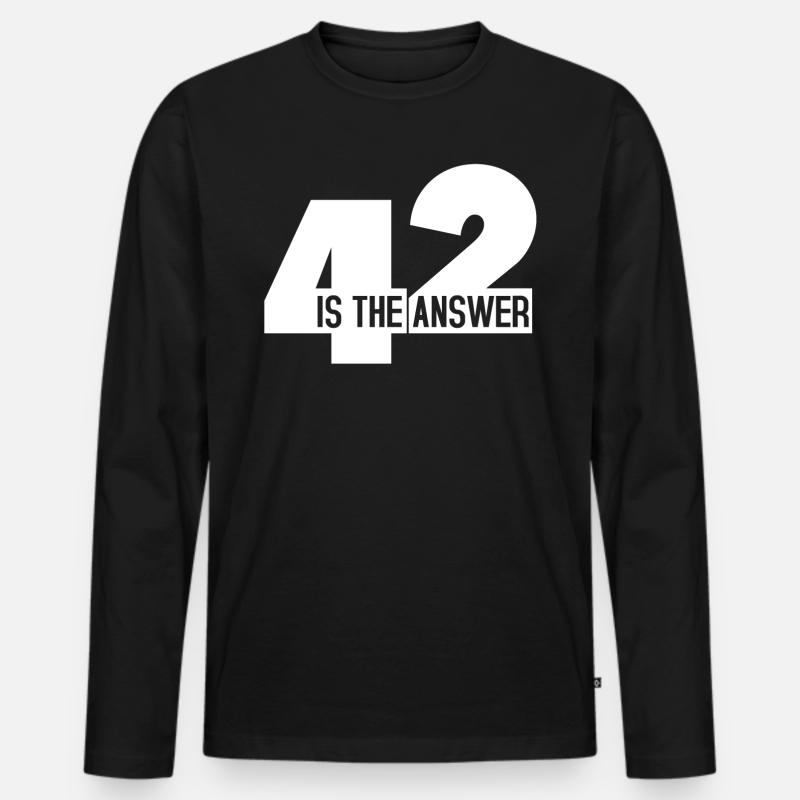 42 - Männer Premium Bio Langarmshirt - Schwarz