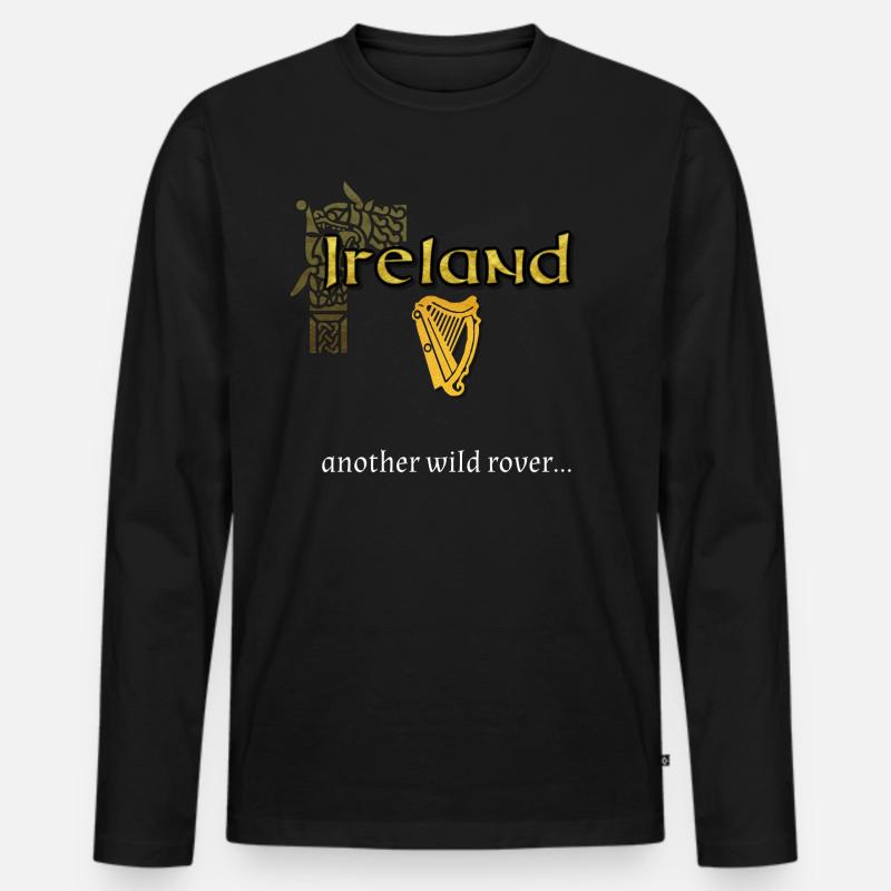 Irland wilder Rover - Männer Premium Bio Langarmshirt - Schwarz