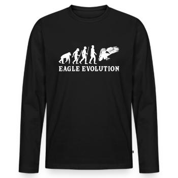 eagle evolution eagle grab bird development bird - Men's Premium Organic Long Sleeve Shirt - black - Front - Nico (187cm)
