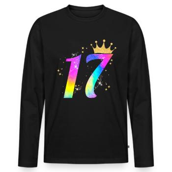 17. Geburtstag Geschenkidee Für 17 Jahre Alt - Männer Premium Bio Langarmshirt - Schwarz - Vorne - Nico (187cm)