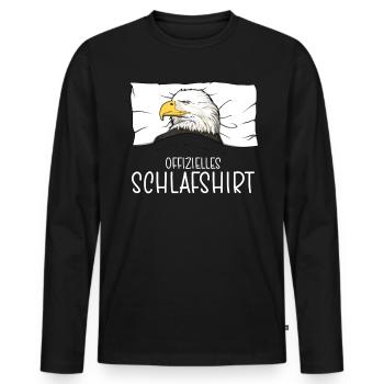 Chemise de nuit officielle Eagle Pyjama - T-shirt manches longues Premium bio Homme - noir - Devant - Nico (187cm)
