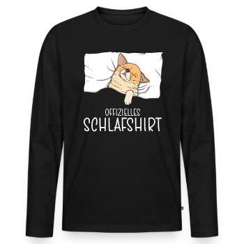 Chemise de nuit officielle Pyjama Chihuahua - T-shirt manches longues Premium bio Homme - noir - Devant - Nico (187cm)