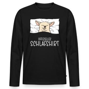 Chemise de nuit officielle Pyjama Chihuahua - T-shirt manches longues Premium bio Homme - noir - Devant - Nico (187cm)