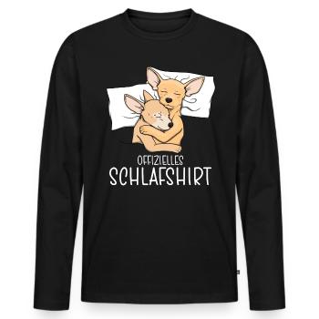 Chemise de nuit officielle Pyjama Chihuahua - T-shirt manches longues Premium bio Homme - noir - Devant - Nico (187cm)