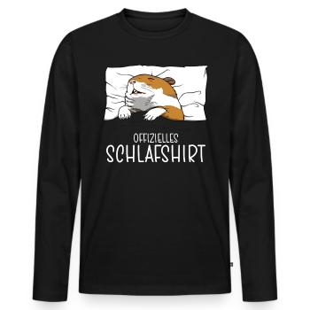 Official Sleep Shirt Hamster Pajamas - Men's Premium Organic Long Sleeve Shirt - black - Front - Nico (187cm)